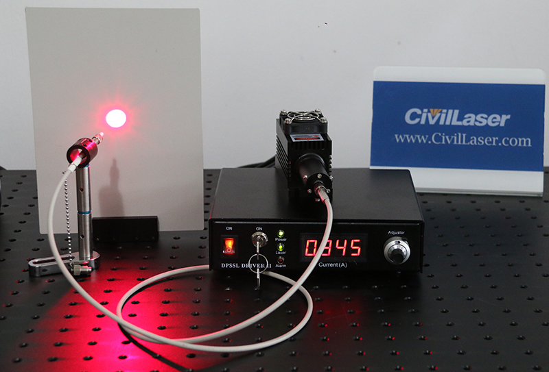 red fiber coupled laser light